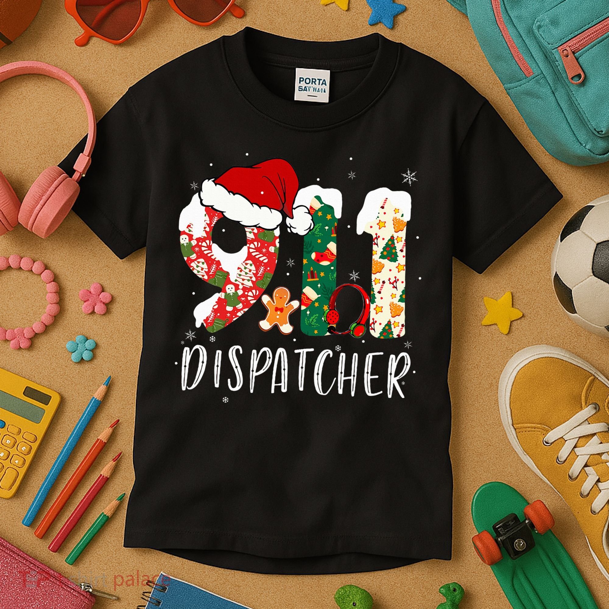 Christmas 911 Dispatcher Santa's Favorite 911 Dispatcher  Kids T-Shirt