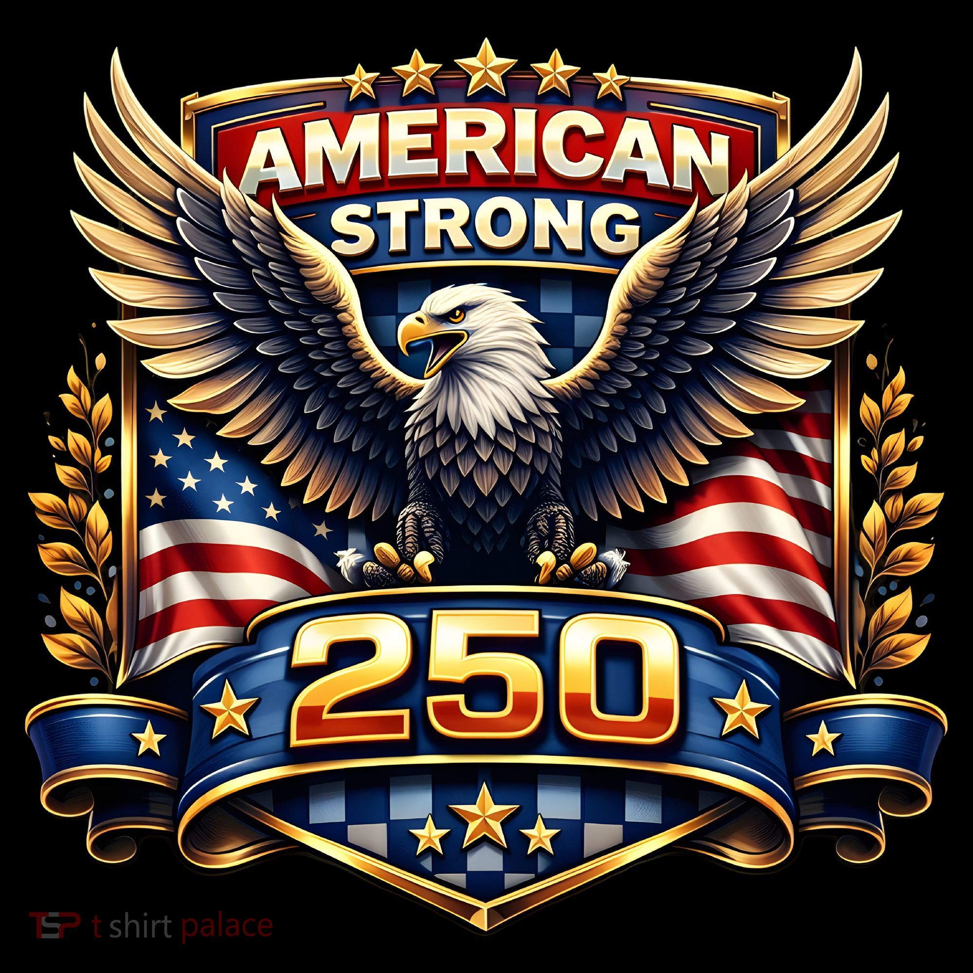 Celebrate America 250th Birthday American Strong 250 Eagle Emblem Coffee Mug