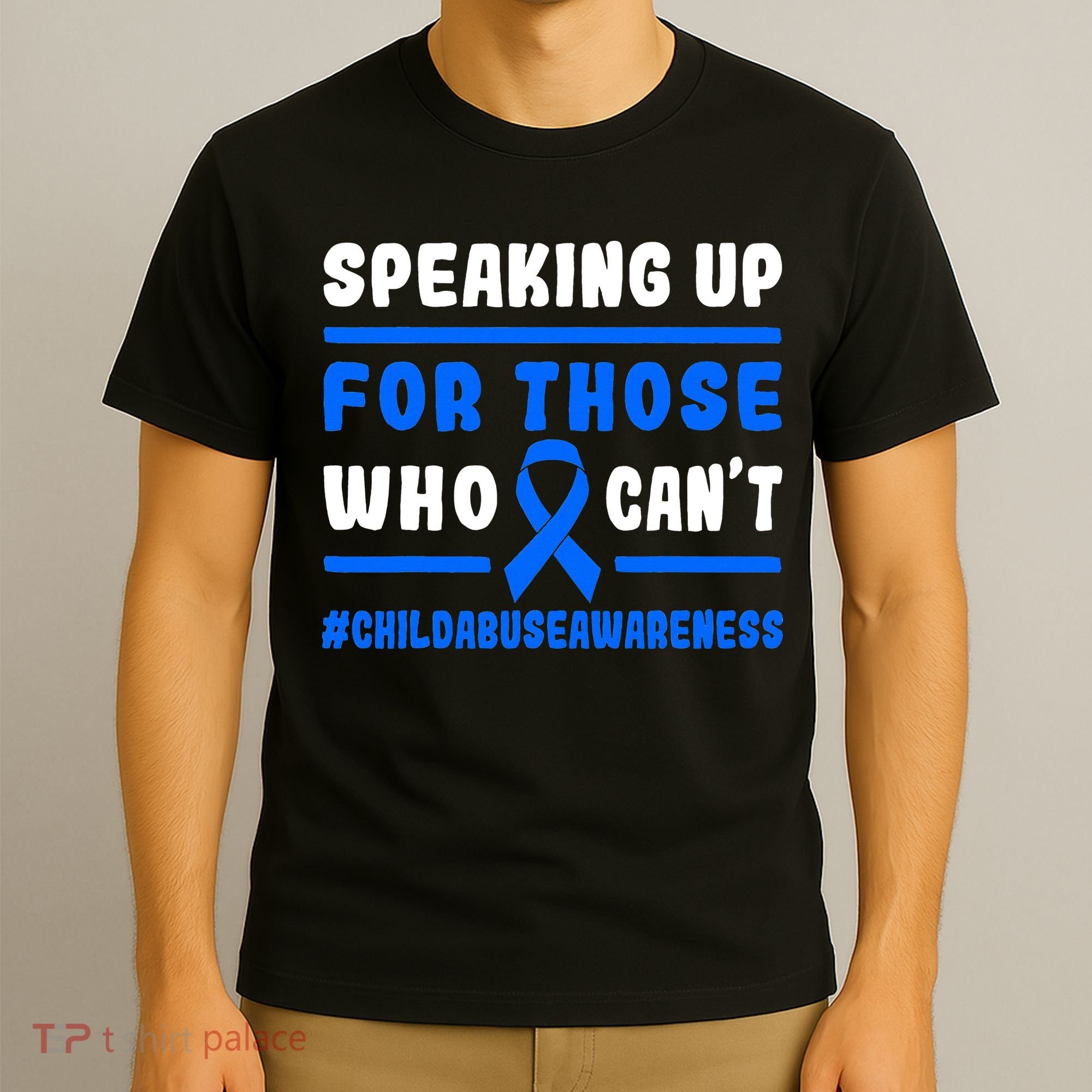 Child Abuse Awareness Month Blue Ribbon Domestic Violence T-Shirt