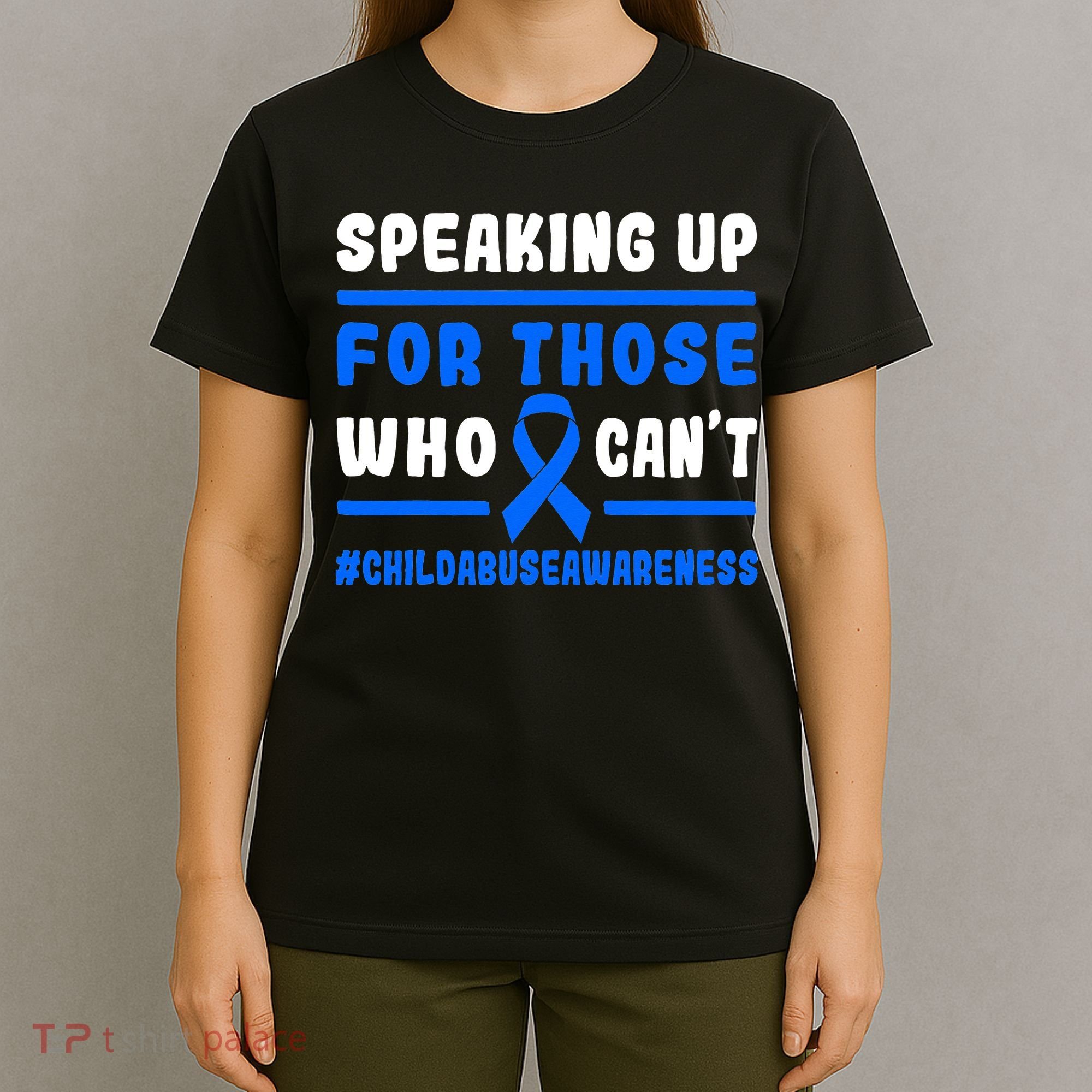 Child Abuse Awareness Month Blue Ribbon Domestic Violence T-Shirt