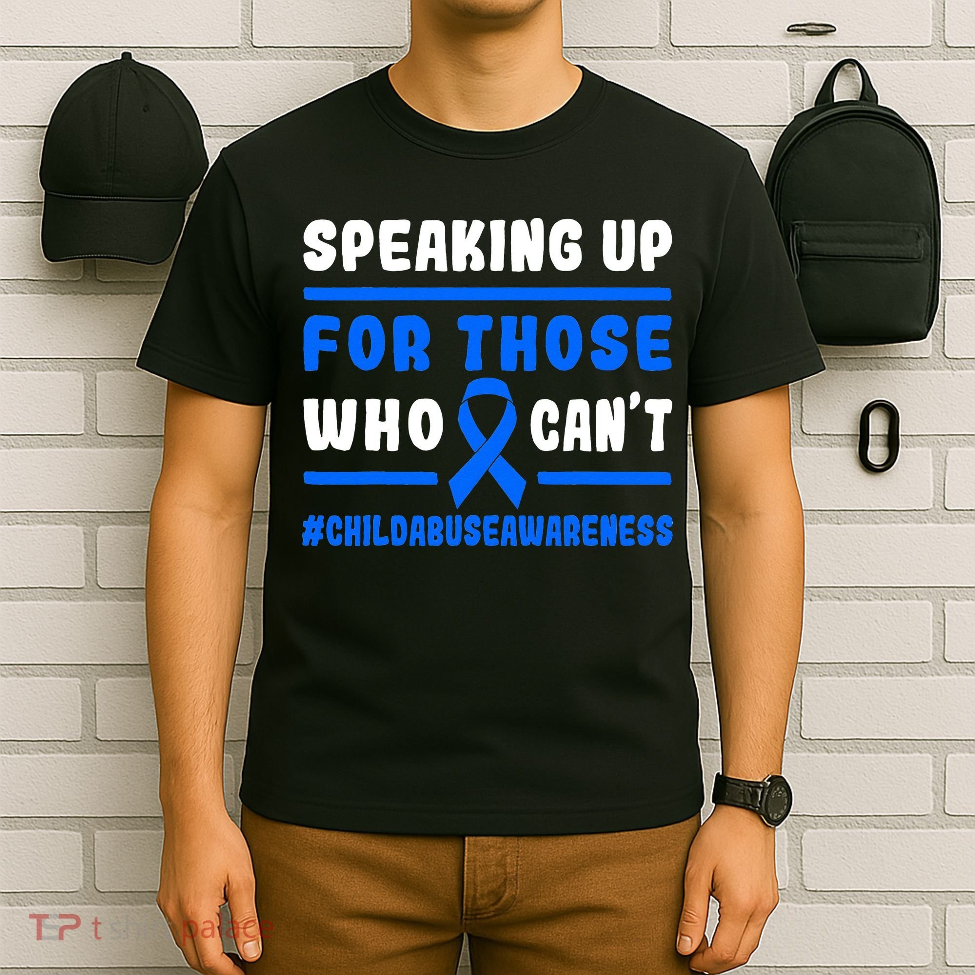 Child Abuse Awareness Month Blue Ribbon Domestic Violence T-Shirt