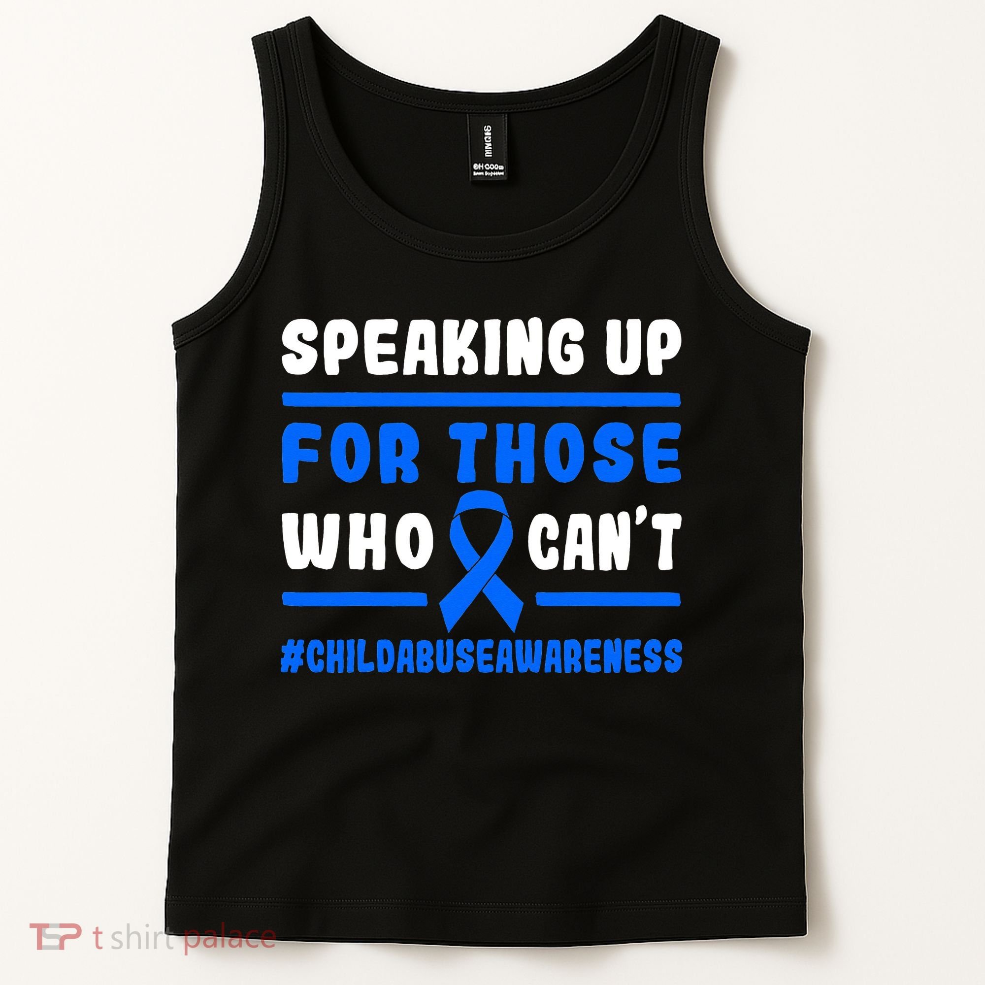 Child Abuse Awareness Month Blue Ribbon Domestic Violence Tank Top