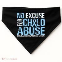 Child Abuse Awareness Month No Excuse For Child Abuse USA-Made Doggie Bandana thumb 0