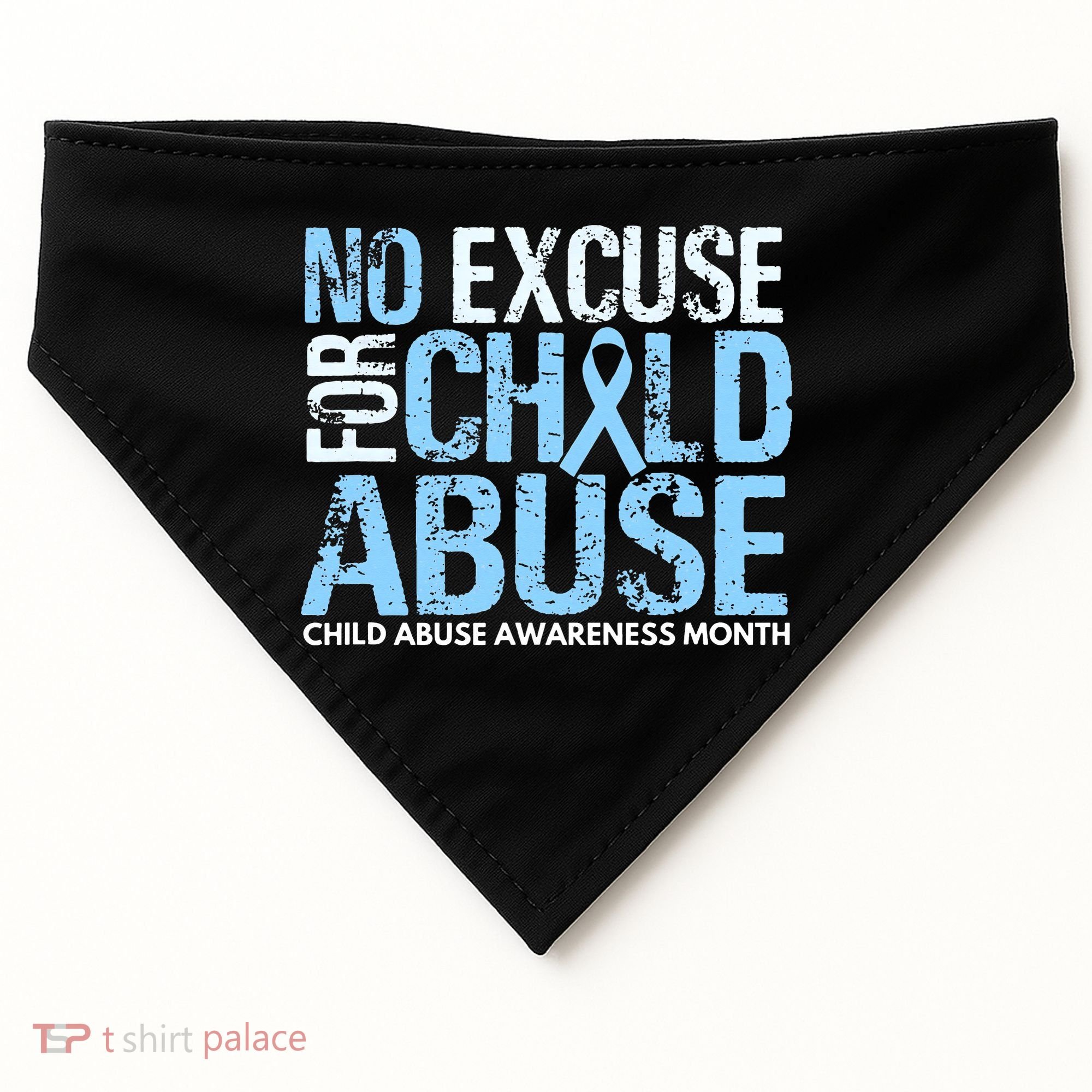 Child Abuse Awareness Month No Excuse For Child Abuse USA-Made Doggie Bandana