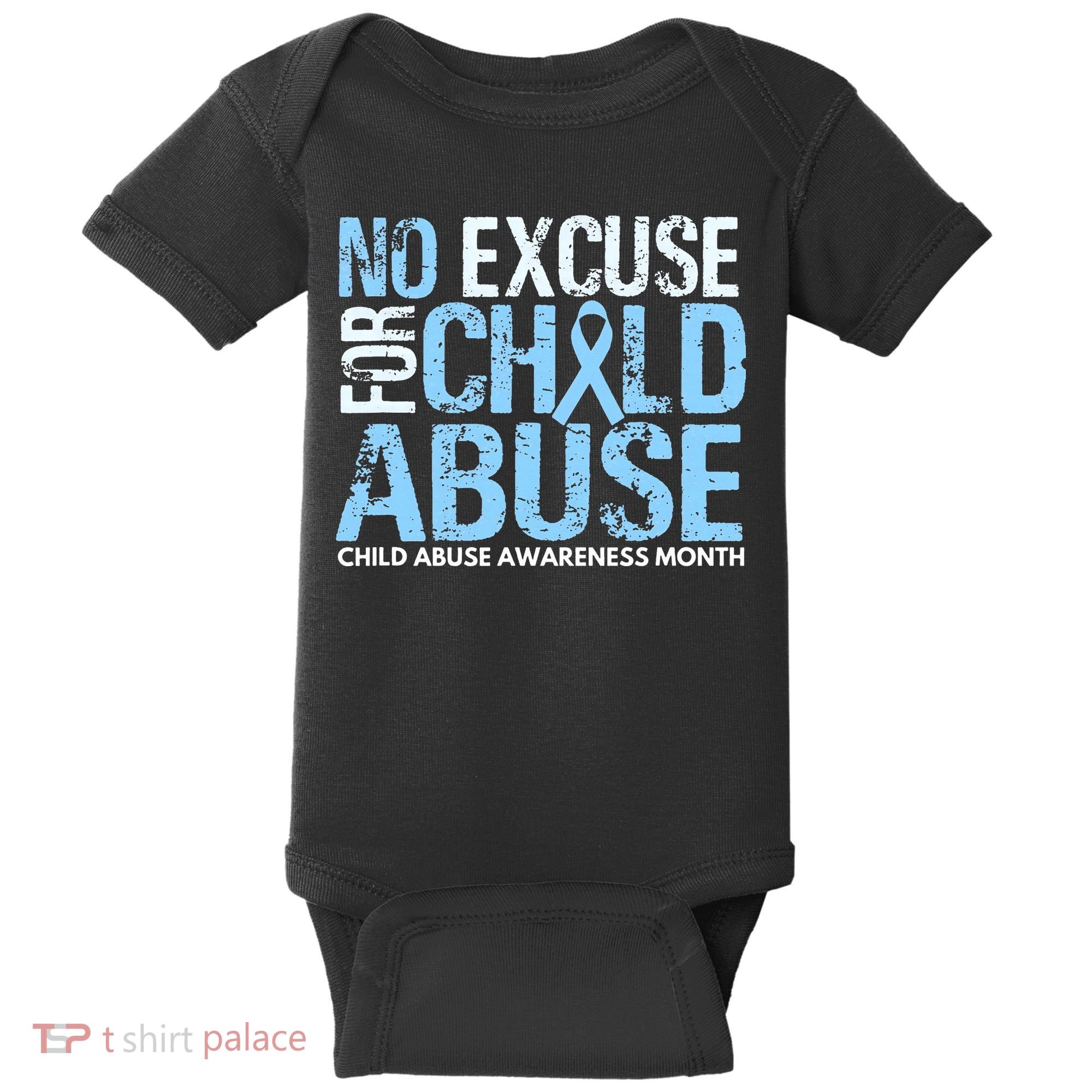 Child Abuse Awareness Month No Excuse For Child Abuse Baby Bodysuit