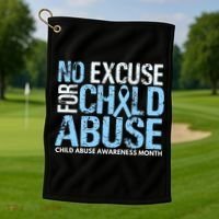 Child Abuse Awareness Month No Excuse For Child Abuse Golf Towel thumb 1