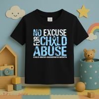 Child Abuse Awareness Month No Excuse For Child Abuse Toddler T-Shirt thumb 3
