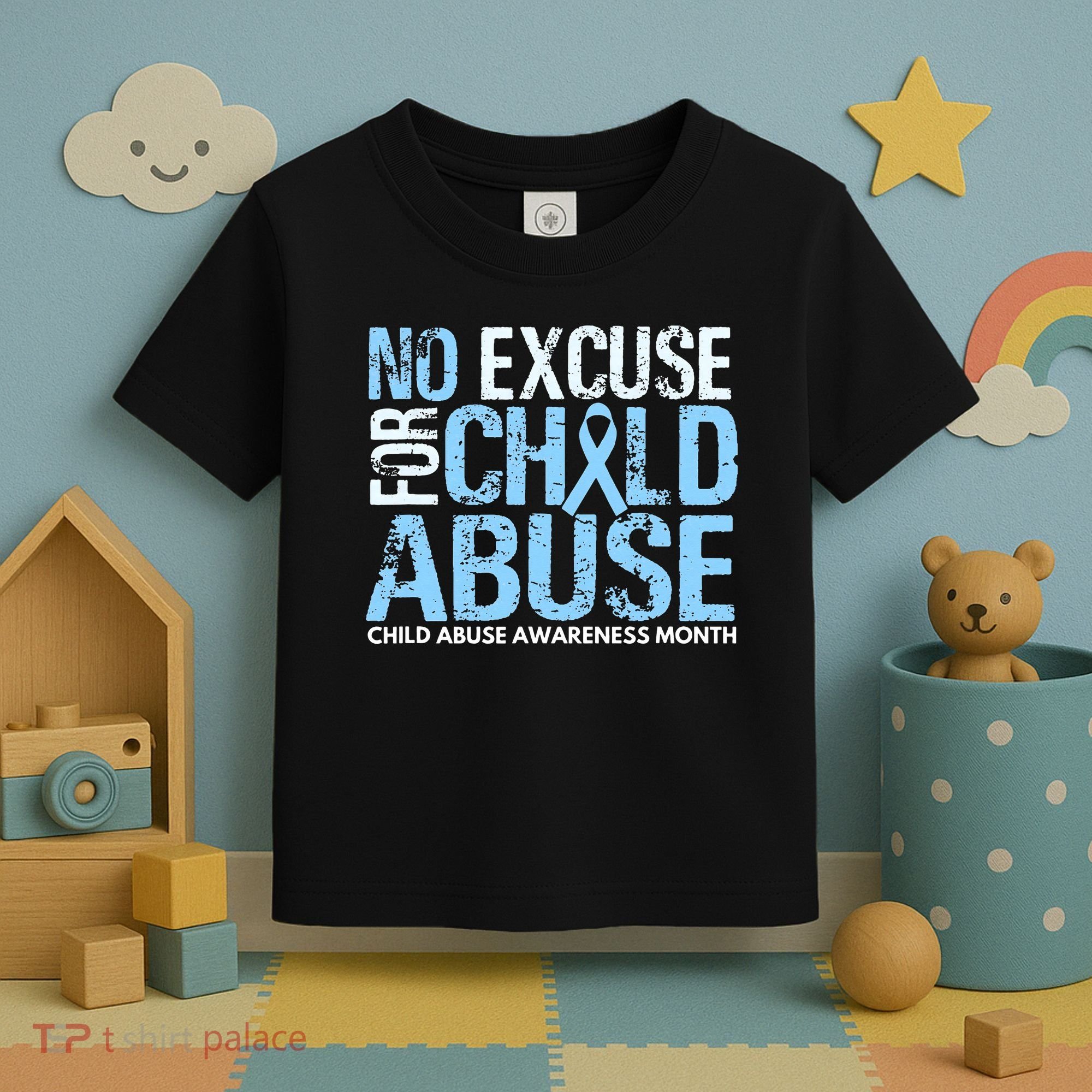 Child Abuse Awareness Month No Excuse For Child Abuse Toddler T-Shirt
