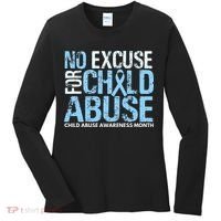 Child Abuse Awareness Month No Excuse For Child Abuse Women's Long Sleeve Shirt thumb 0