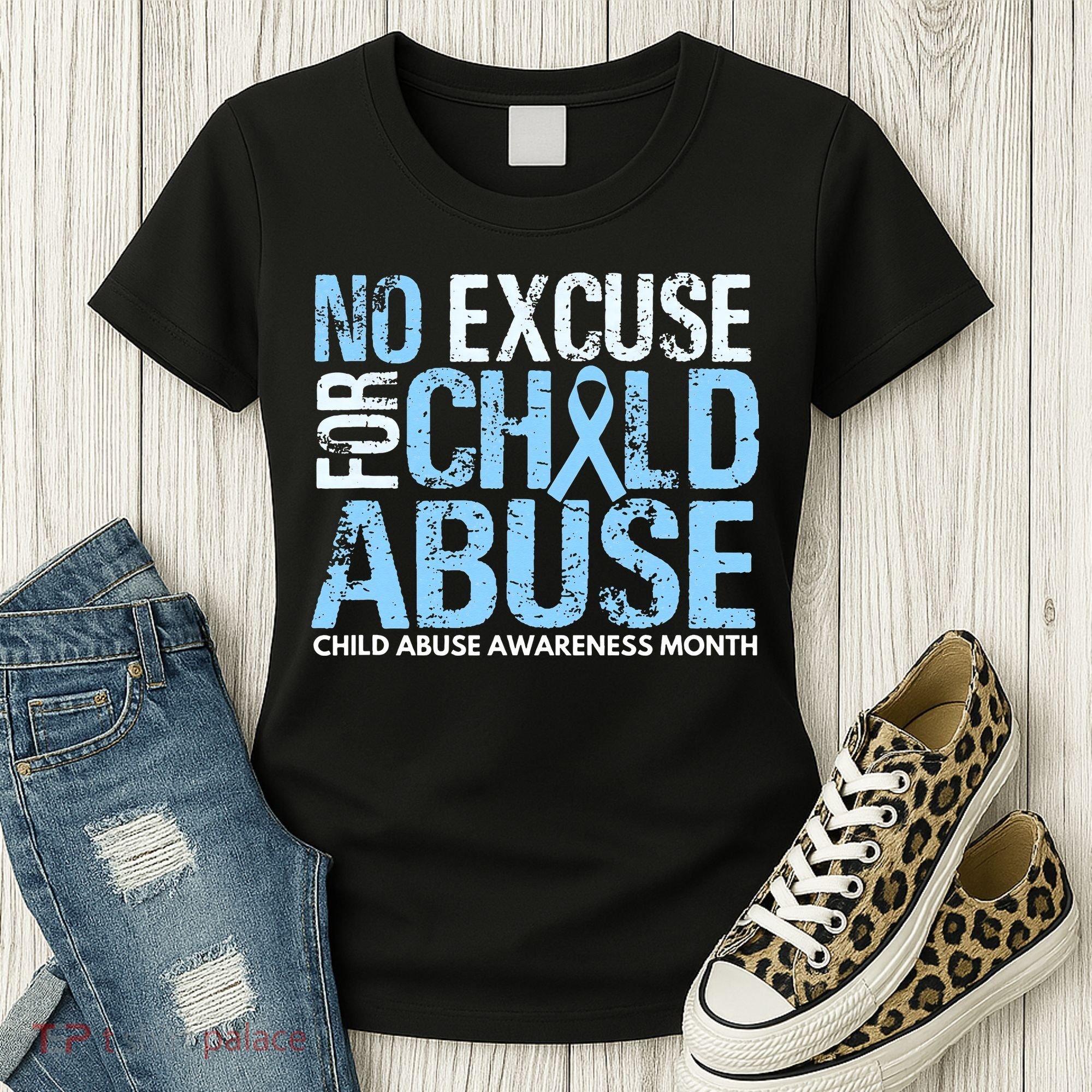Child Abuse Awareness Month No Excuse For Child Abuse Women's T-Shirt