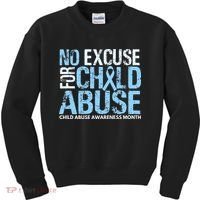 Child Abuse Awareness Month No Excuse For Child Abuse Kids Sweatshirt thumb 0