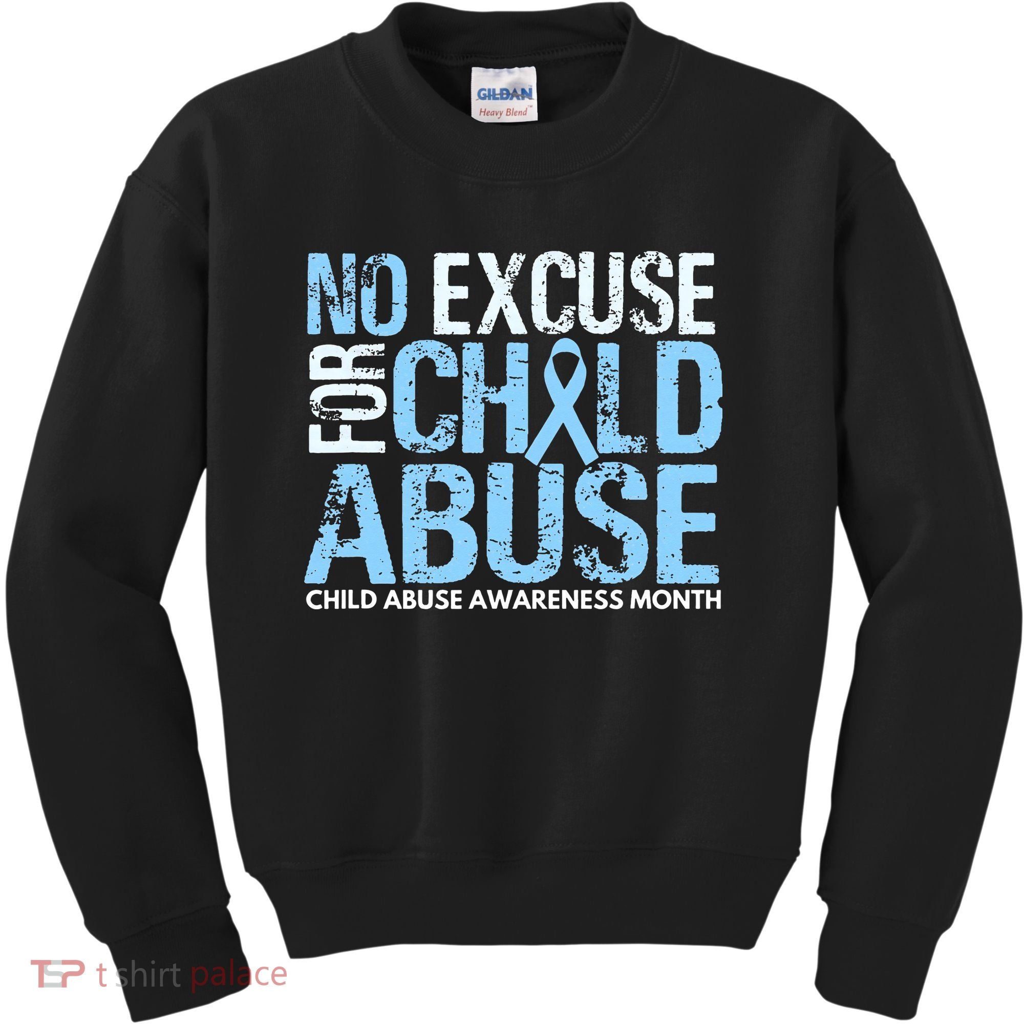 Child Abuse Awareness Month No Excuse For Child Abuse Kids Sweatshirt