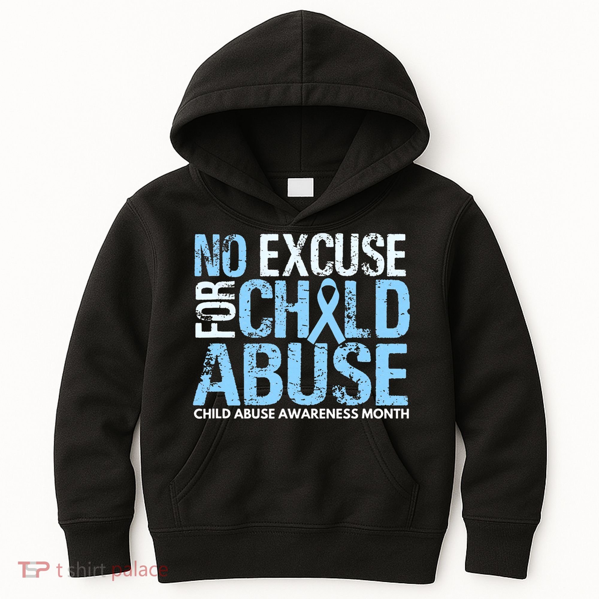 Child Abuse Awareness Month No Excuse For Child Abuse Kids Hoodie
