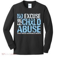 Child Abuse Awareness Month No Excuse For Child Abuse Kids Long Sleeve Shirt thumb 0