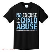 Child Abuse Awareness Month No Excuse For Child Abuse Kids T-Shirt thumb 0