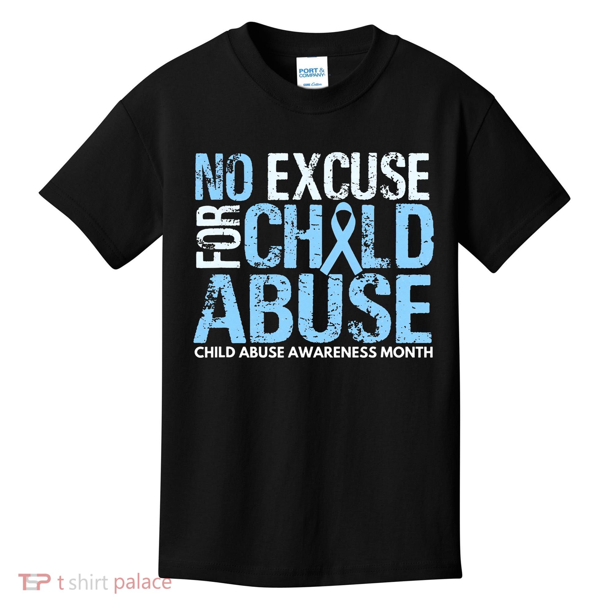 Child Abuse Awareness Month No Excuse For Child Abuse Kids T-Shirt
