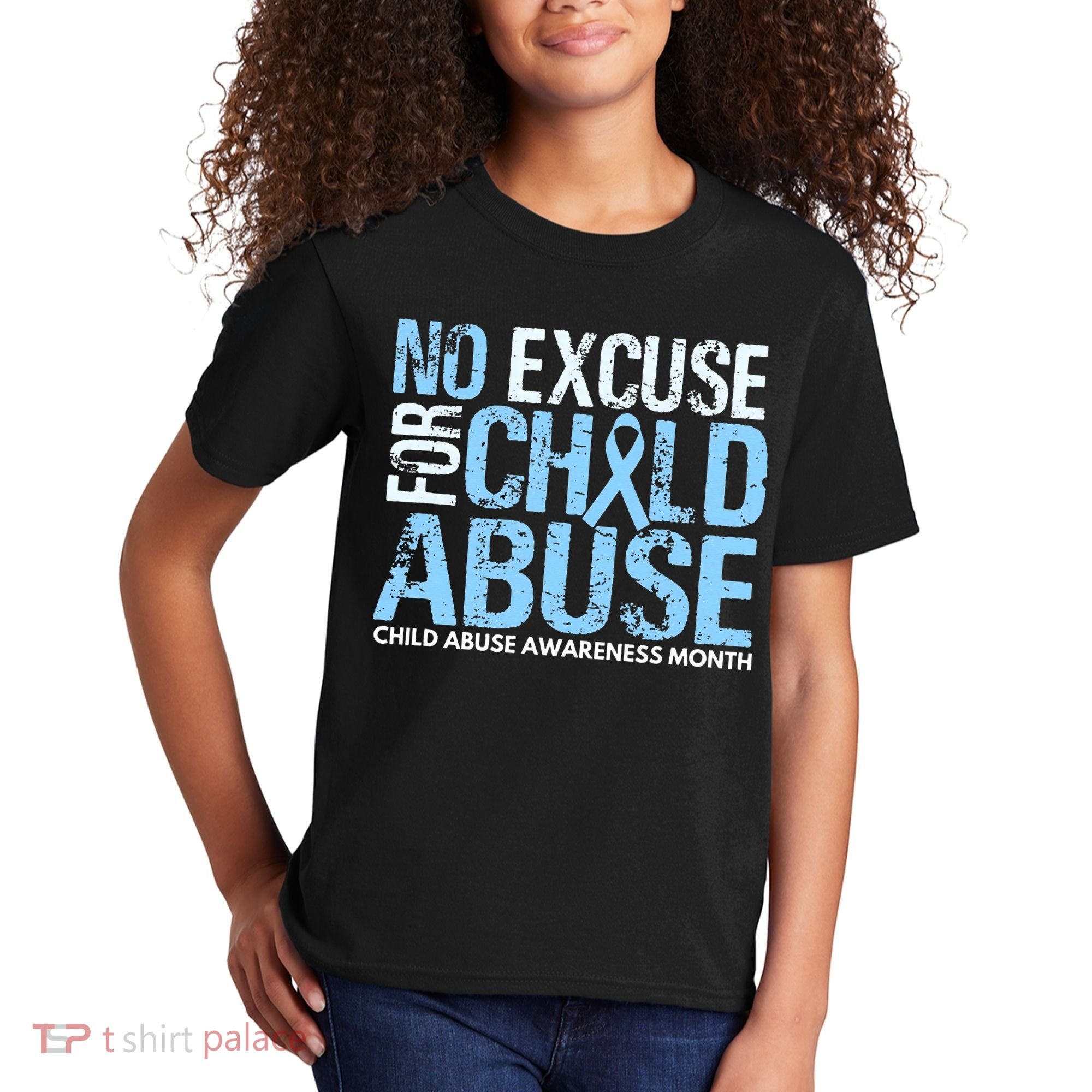 Child Abuse Awareness Month No Excuse For Child Abuse Kids T-Shirt