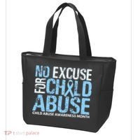 Child Abuse Awareness Month No Excuse For Child Abuse Tote Bag thumb 3