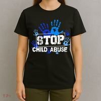 Child Abuse Awareness Warrior Blue Heart Domestic Violence T-Shirt thumb 4
