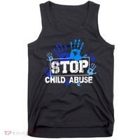 Child Abuse Awareness Warrior Blue Heart Domestic Violence Tank Top thumb 0