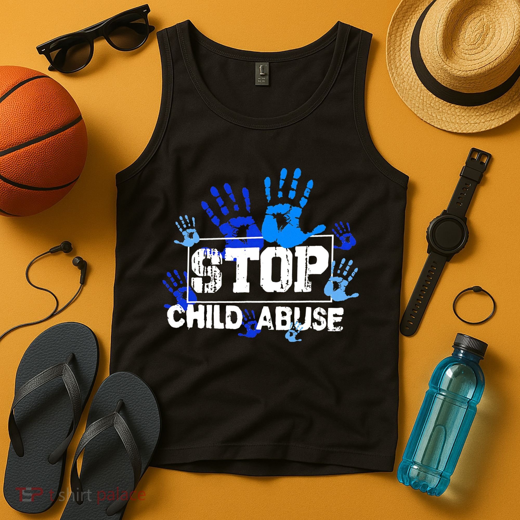 Child Abuse Awareness Warrior Blue Heart Domestic Violence Tank Top