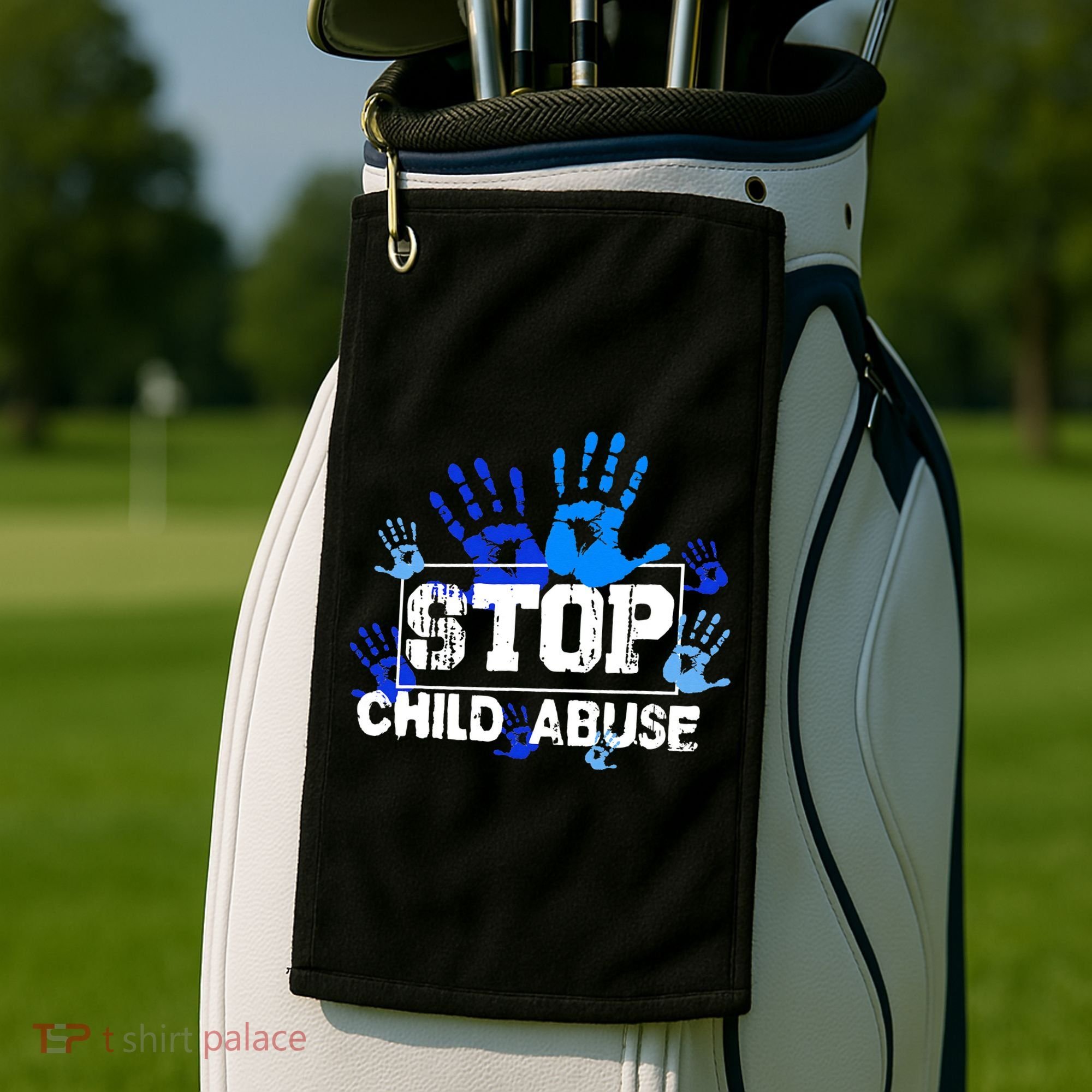 Child Abuse Awareness Warrior Blue Heart Domestic Violence Golf Towel