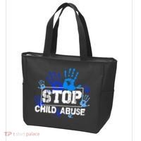 Child Abuse Awareness Warrior Blue Heart Domestic Violence Tote Bag thumb 3