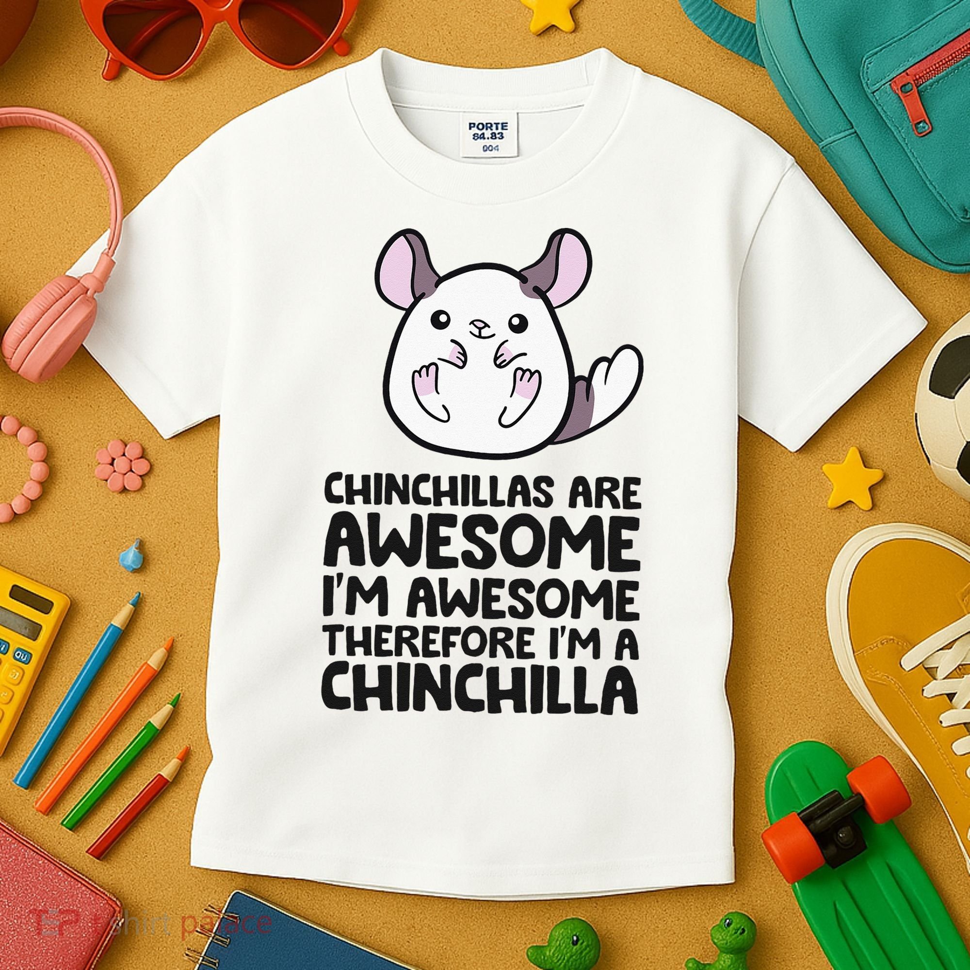 Chinchillas Are Awesome Therefore Im A Chinchilla Kids T-Shirt