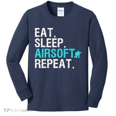 Cool Airsoft Art For Team Sport Airsoft Gun Match Kids Long Sleeve Shirt