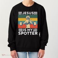 Christian Athlete Apparel Workout Gym Jesus Is My Spotter Women's Sweatshirt thumb 0