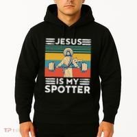 Christian Athlete Apparel Workout Gym Jesus Is My Spotter Hoodie thumb 2