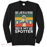 Christian Athlete Apparel Workout Gym Jesus Is My Spotter Sweatshirt thumb 0