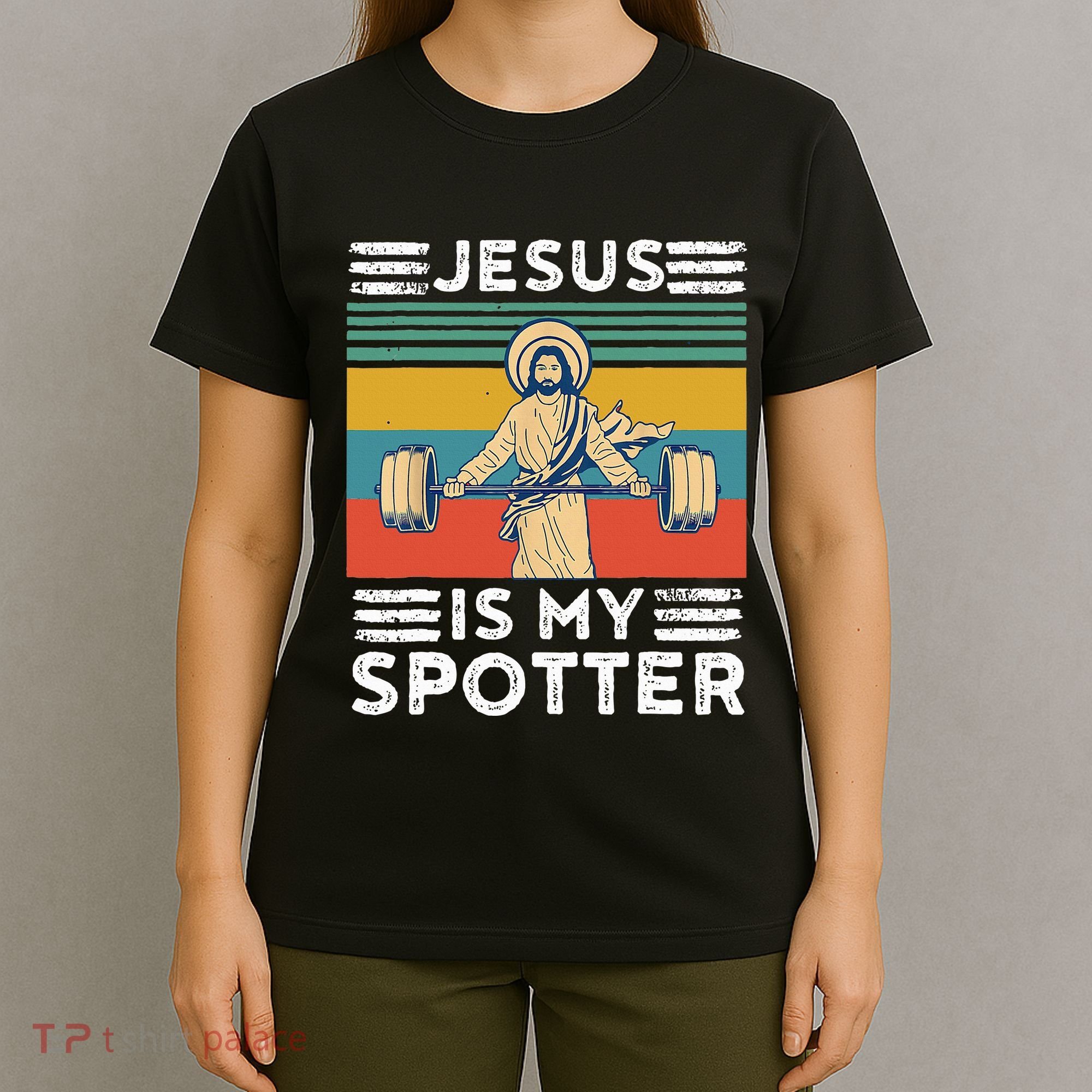Christian Athlete Apparel Workout Gym Jesus Is My Spotter T-Shirt