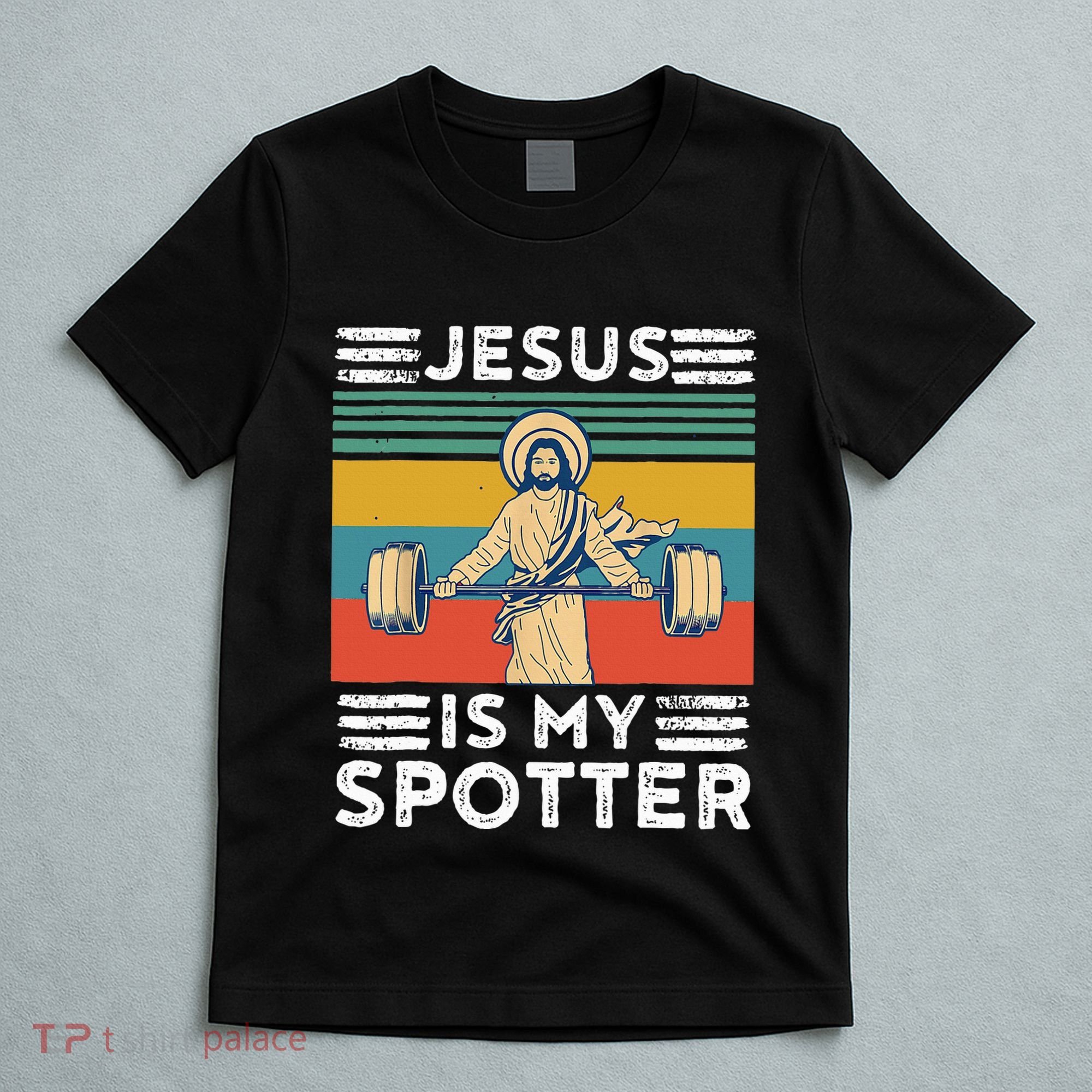 Christian Athlete Apparel Workout Gym Jesus Is My Spotter T-Shirt