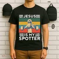 Christian Athlete Apparel Workout Gym Jesus Is My Spotter T-Shirt thumb 6