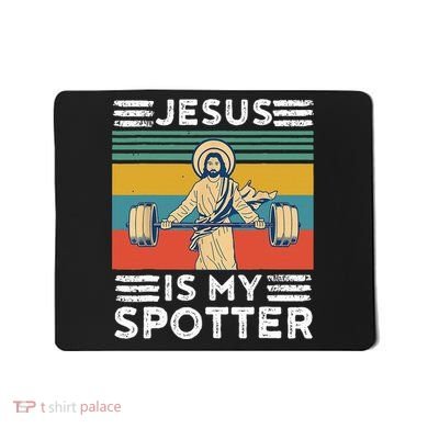 Christian Athlete Apparel Workout Gym Jesus Is My Spotter Mousepad