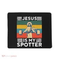Christian Athlete Apparel Workout Gym Jesus Is My Spotter Mousepad thumb 0