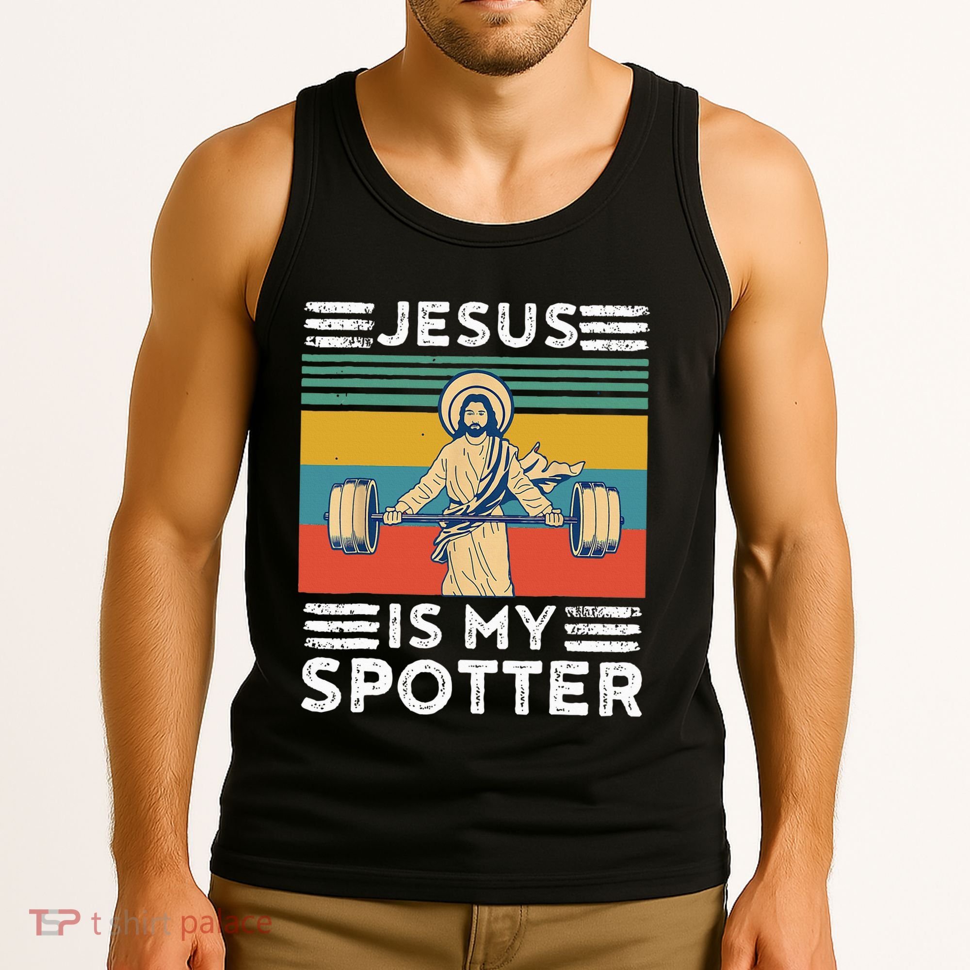 Christian Athlete Apparel Workout Gym Jesus Is My Spotter Tank Top
