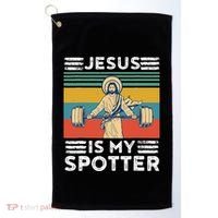 Christian Athlete Apparel Workout Gym Jesus Is My Spotter Golf Towel thumb 0