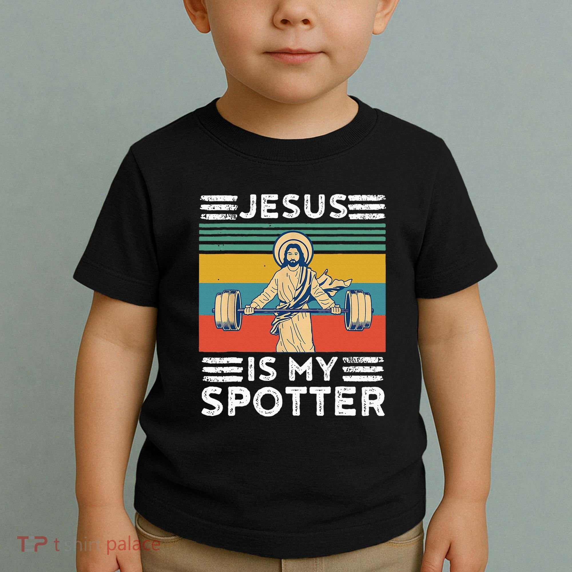 Christian Athlete Apparel Workout Gym Jesus Is My Spotter Toddler T-Shirt