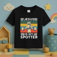 Christian Athlete Apparel Workout Gym Jesus Is My Spotter Toddler T-Shirt thumb 3