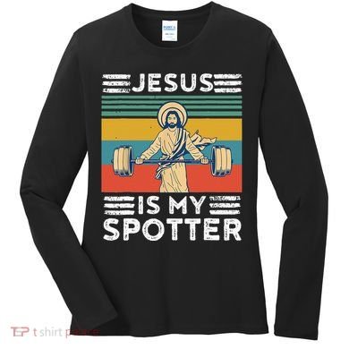 Christian Athlete Apparel Workout Gym Jesus Is My Spotter Women's Long Sleeve Shirt