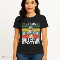 Christian Athlete Apparel Workout Gym Jesus Is My Spotter Women's T-Shirt thumb 4