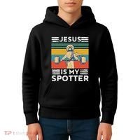 Christian Athlete Apparel Workout Gym Jesus Is My Spotter Kids Hoodie thumb 4
