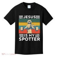 Christian Athlete Apparel Workout Gym Jesus Is My Spotter Kids T-Shirt thumb 0