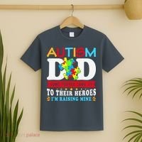 Autism Dad Autism Mom Fathers Day Autism Dad Family Matching T-Shirt thumb 2