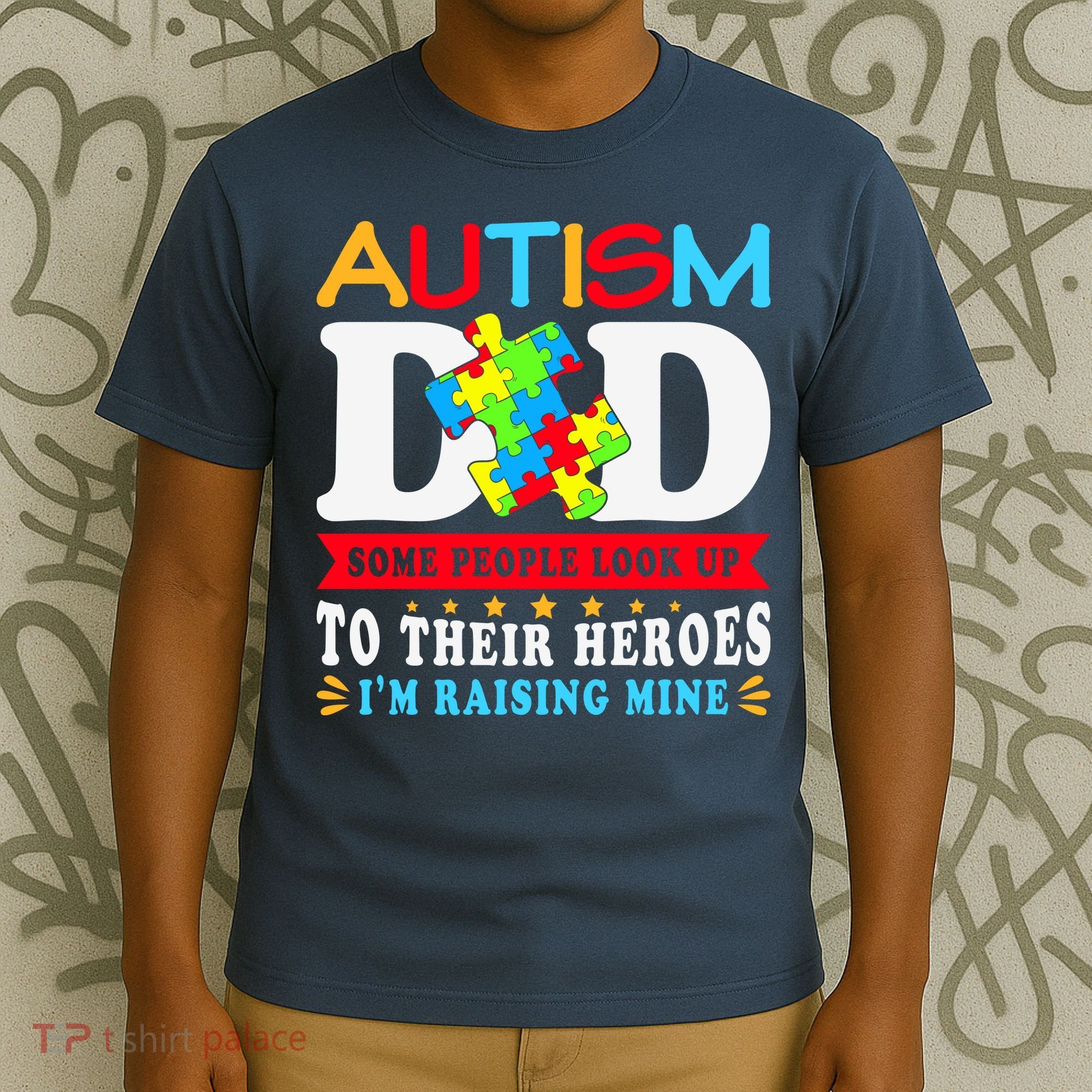 Autism Dad Autism Mom Fathers Day Autism Dad Family Matching T-Shirt