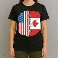Canadian And American Vintage Flag T-Shirt thumb 4