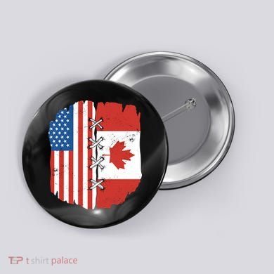 Canadian And American Vintage Flag Button
