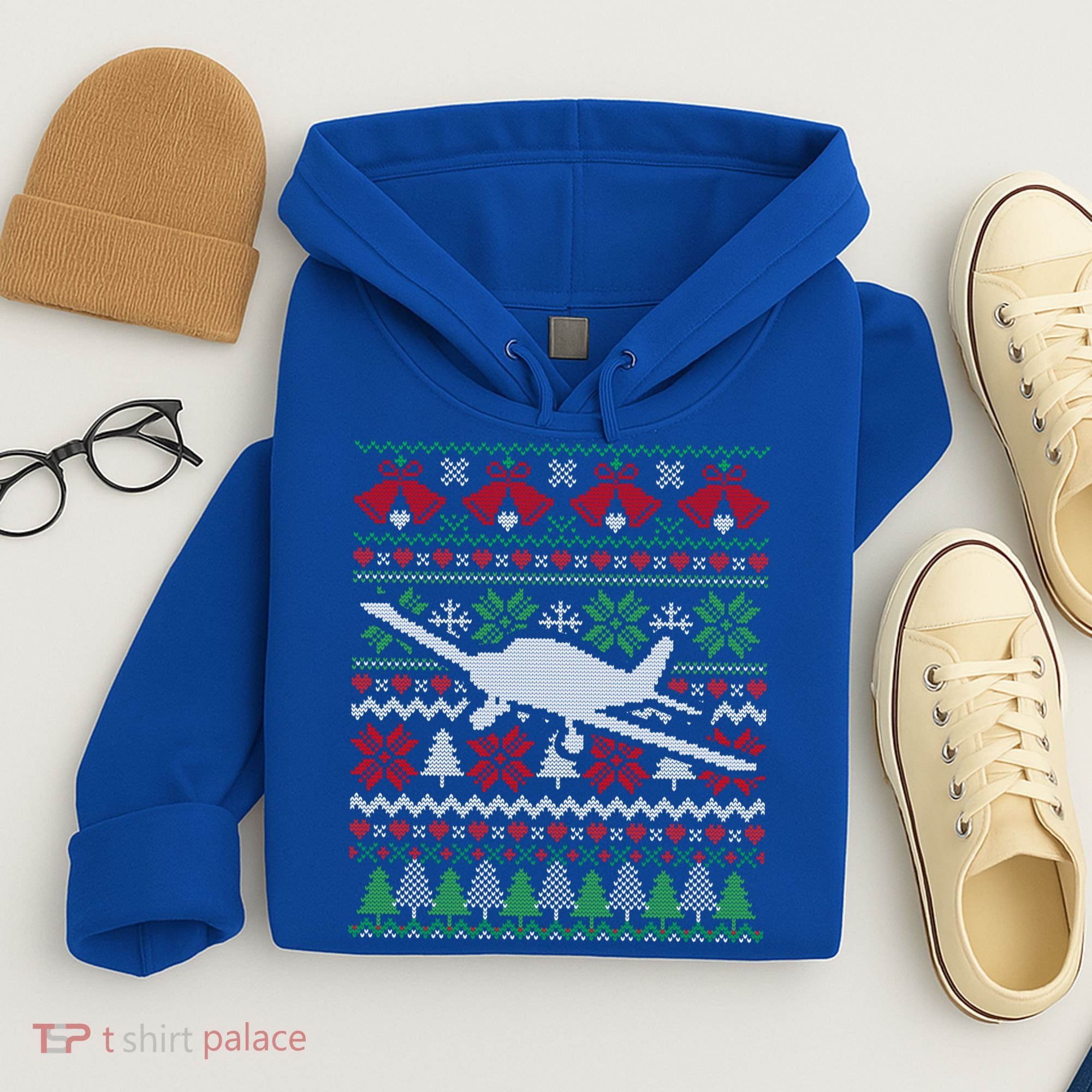 Christmas Airplane Aviation Gift Hoodie
